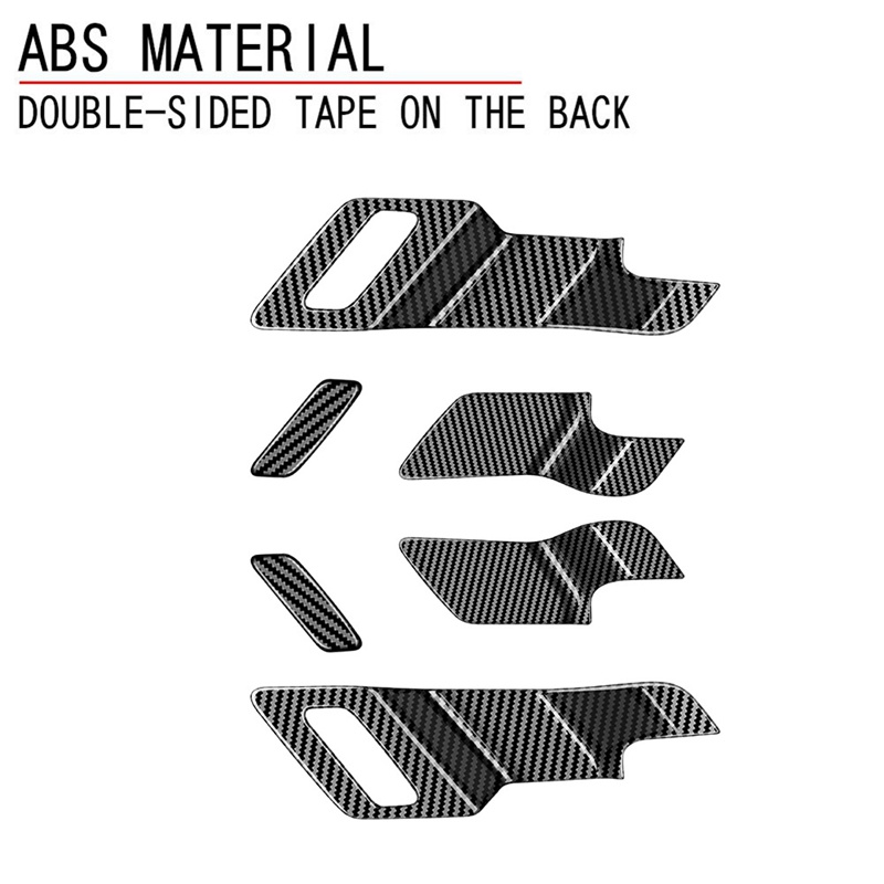 1 Cặp Miếng Dán Trang Trí Tay Nắm Cửa Bên Trong Xe Hơi Mitsubishi Outlander 2022 2023 Bằng Sợi Carbon