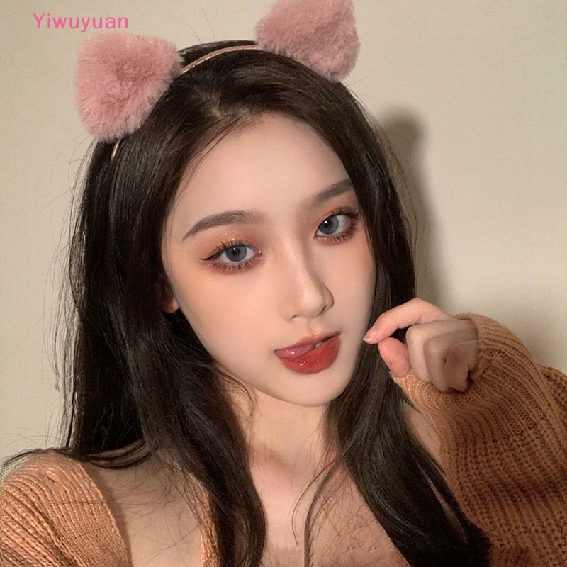 Băng Đô Tai Mèo Nhồi Bông Dễ Thương Dùng Hóa Trang / Rửa Mặt