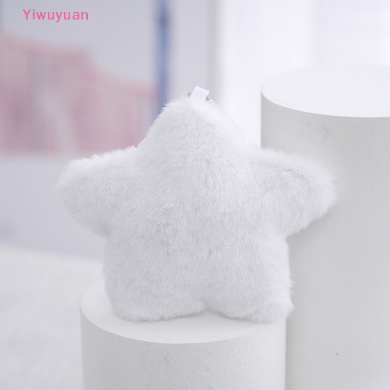 < Yiwuyuan > Móc Khóa Hình Ngôi Sao Năm Cánh Nhồi Bông Màu Trắng Trang Trí Túi Xách Trẻ Em Mới