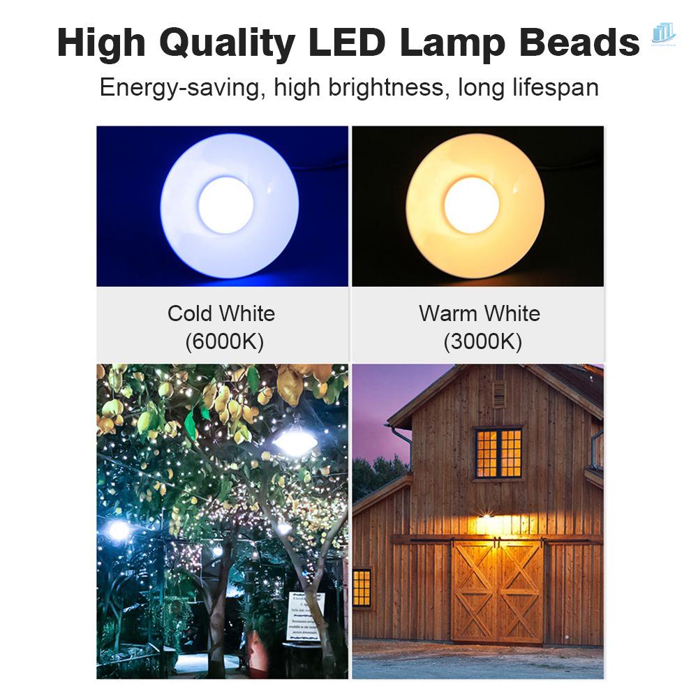 (s2mwvn) Đèn LED Năng Lượng Mặt Trời Hai Đầu Chống Thấm Nước Có Thể Sạc Lại Treo Sân Vườn