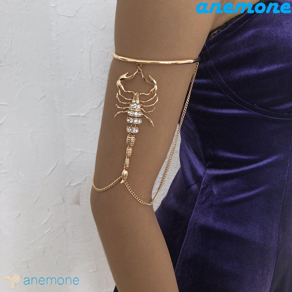 Vòng Đeo Cánh Tay Phối Dây Xích Tua Rua Hình Chiếc Lá Kiểu Gothic Hàn Quốc Thời Trang Cho Nữ|Vòng Đeo Tay Hở