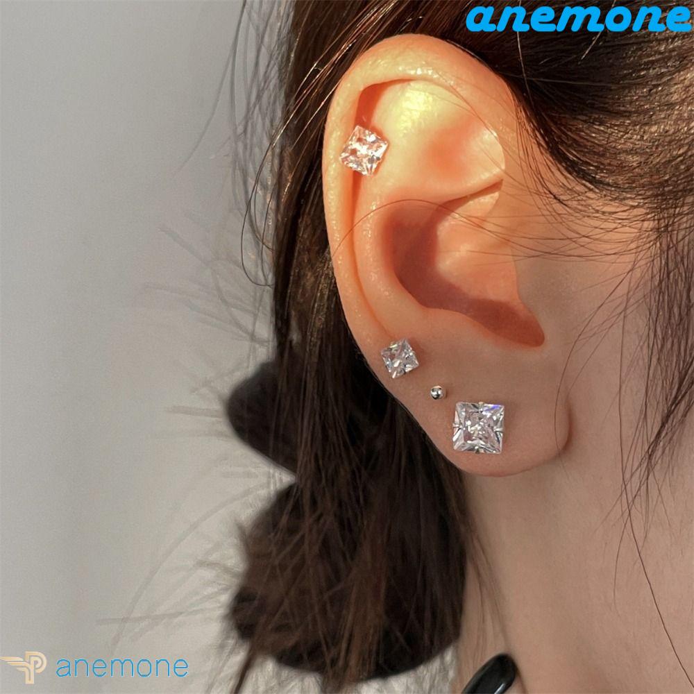 Khuyên Tai Hình Vuông Phong Cách Hàn Quốc Cổ Điển Tinh Tế