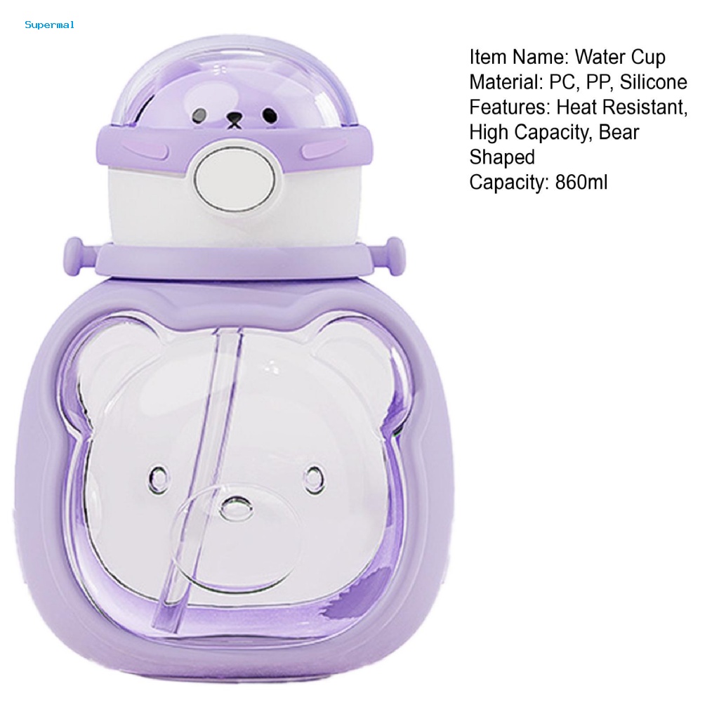 Bình Nước Silicone 860ml Thiết Kế Hình Gấu Dễ Thương