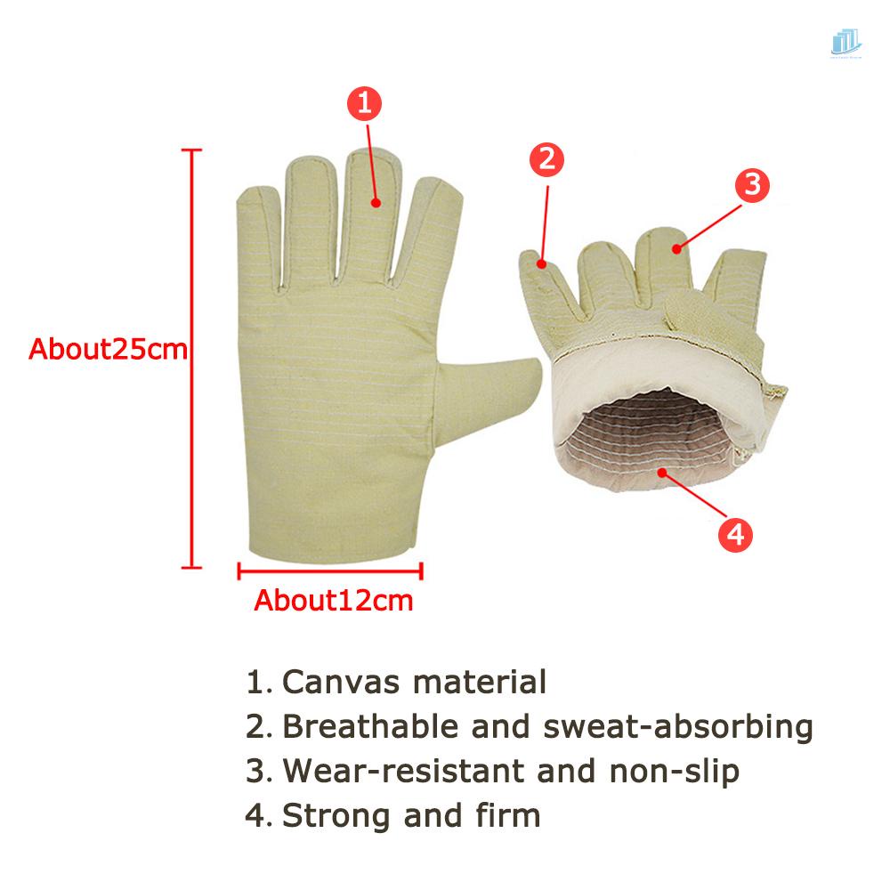 Găng Tay Bảo Hộ Bằng Vải Canvas Hai Lớp Dày Dặn Chống Trượt Chống Mài Mòn