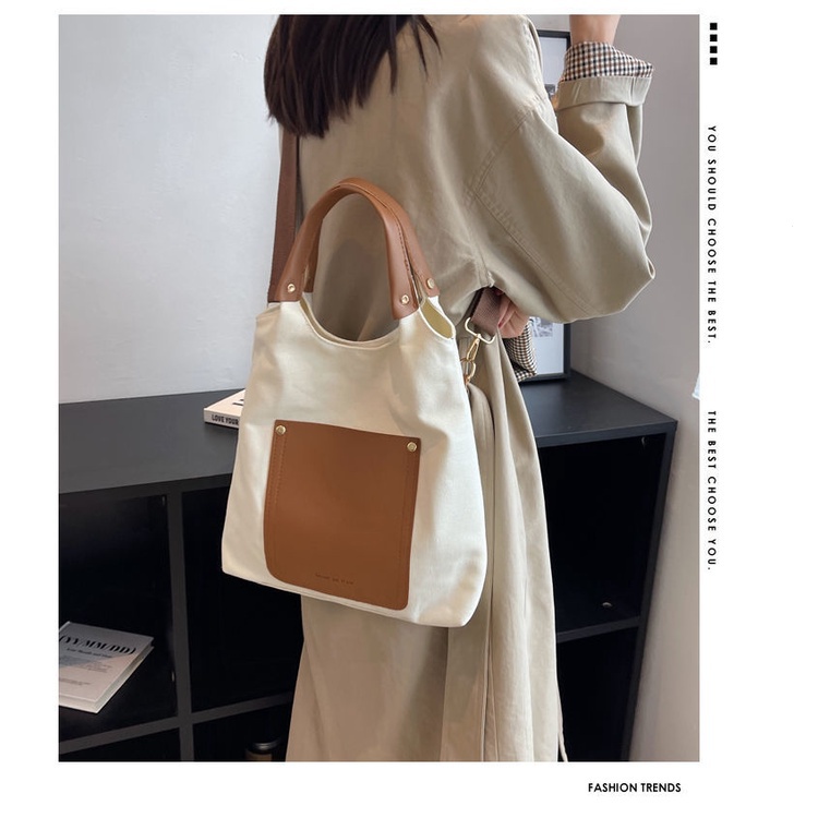 Túi Xách Canvas Cỡ Lớn Phong Cách Nhật Bản Cho Nữ
