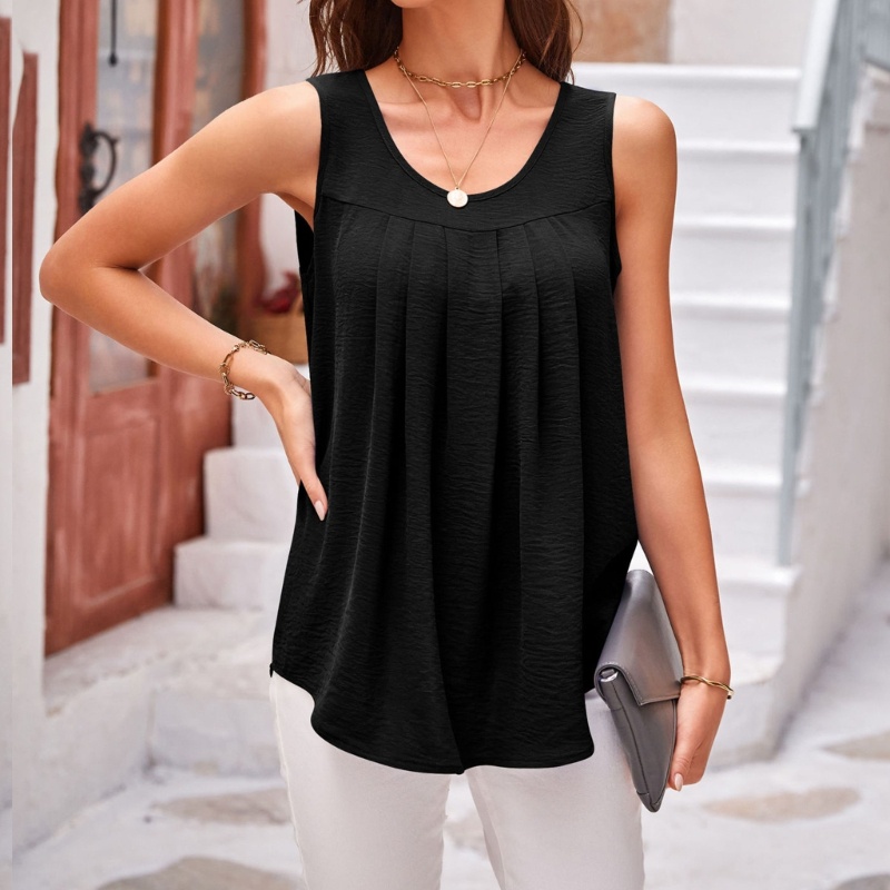 Áo Thun Không Tay Cổ Tròn Dáng Rộng Thời Trang Cho Nữ