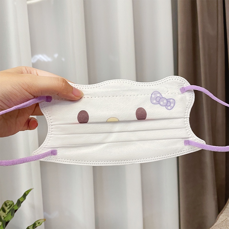 Khẩu Trang Ba Lớp Thoáng Khí Họa Tiết Mèo Và Bướm Dễ Thương Phong Cách Mới Bảo Vệ Cá Nhân