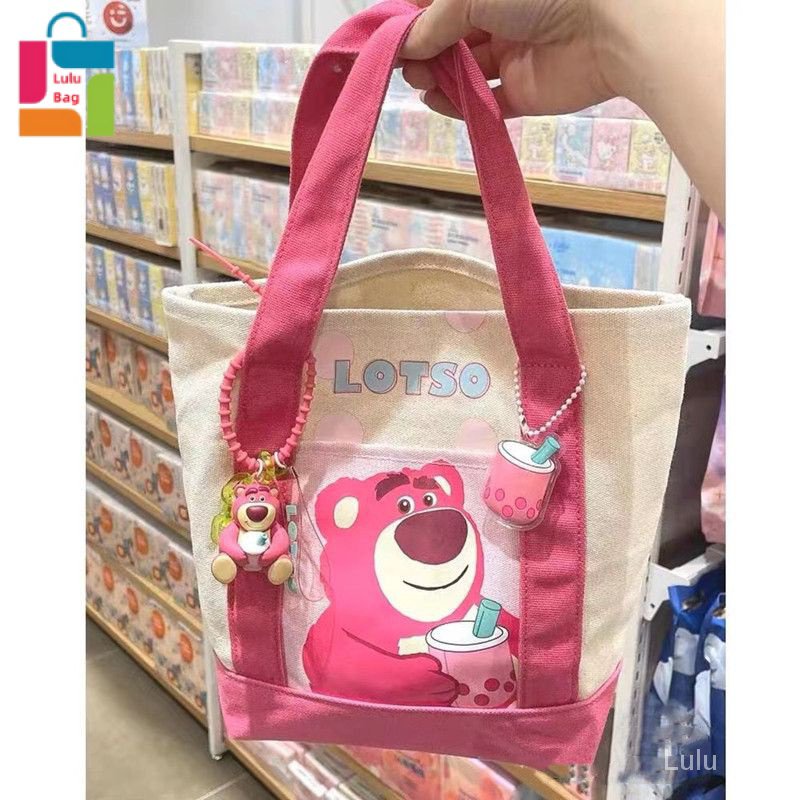 Túi Tote Vải Canvas Sức Chứa Lớn In Họa Tiết Hoạt Hình Dễ Thương Cho Nữ FT5039