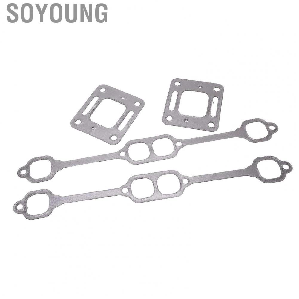 Soyoung Exhaust Gasket Manifold  Easy Operation 4 PCS Sealed Engine Exhaust Gasket Manifold  for Engine