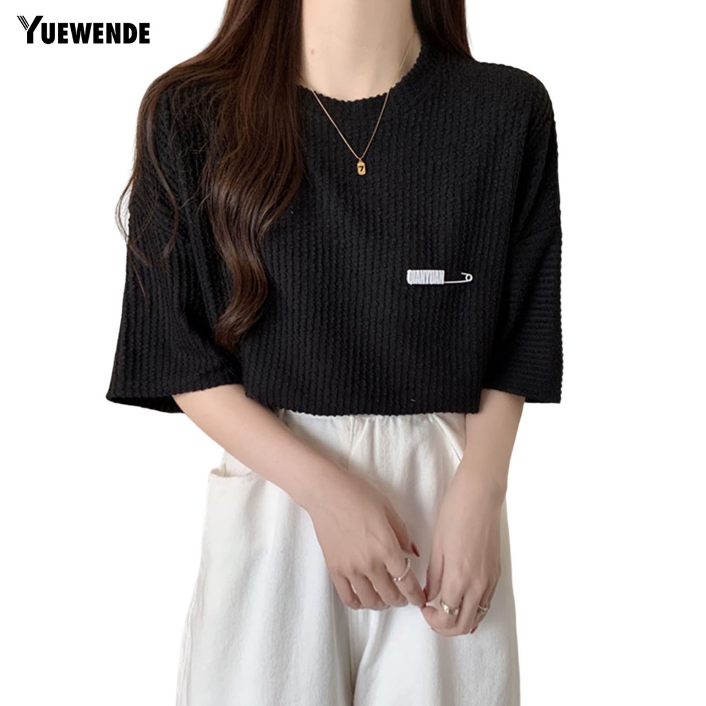 Áo Thun Cổ Tròn Thiết Kế Xinh Xắn Cho Nữ