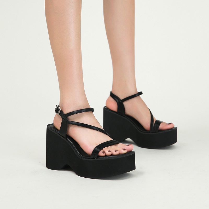 Giày Sandal Cao Gót 8CM Đế Xuồng Dày 35-40 Chống Thấm Nước Phong Cách Mới Mùa Xuân 2023