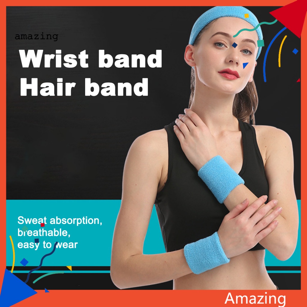 1 Bộ Băng Đô Thể Thao Thấm Hút Mồ Hôi Có Thể Giặt Được