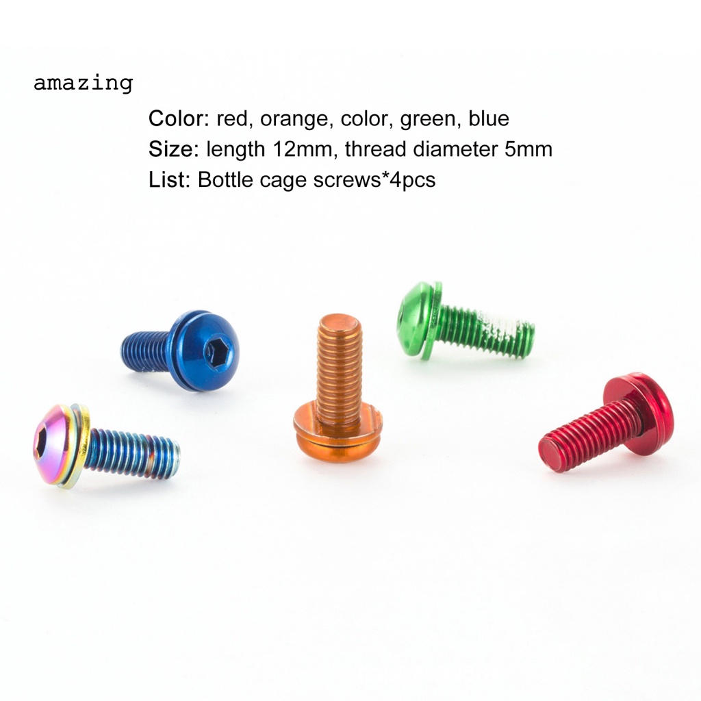 Set 4 Giá Đỡ Bình Nước / Bu Lông / Chai Nước Chống Mòn Nhiều Màu Có Ốc Vít Dành Cho Xe Đạp Ngoài Trời