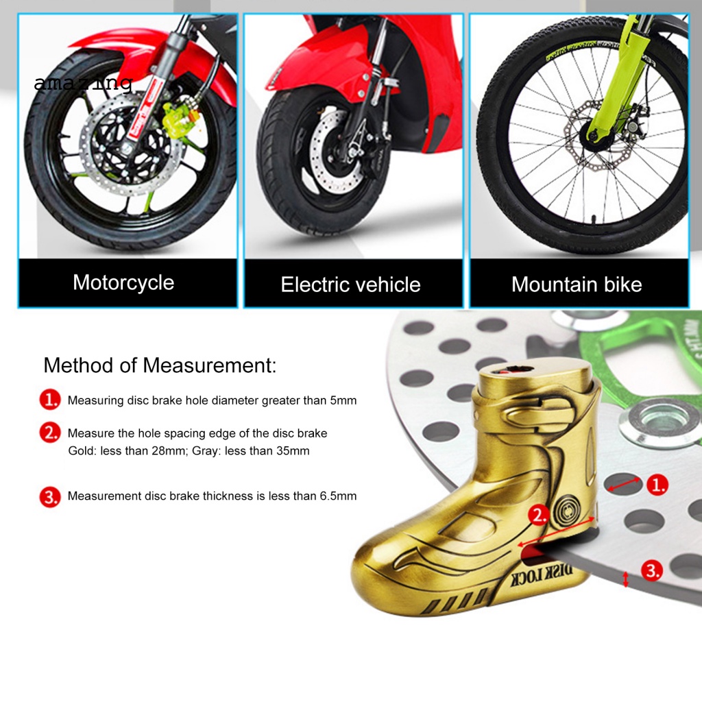 1 Bộ Khóa Phanh Đĩa Di Động An Toàn Chống Ăn Mòn Cho Xe Máy Điện