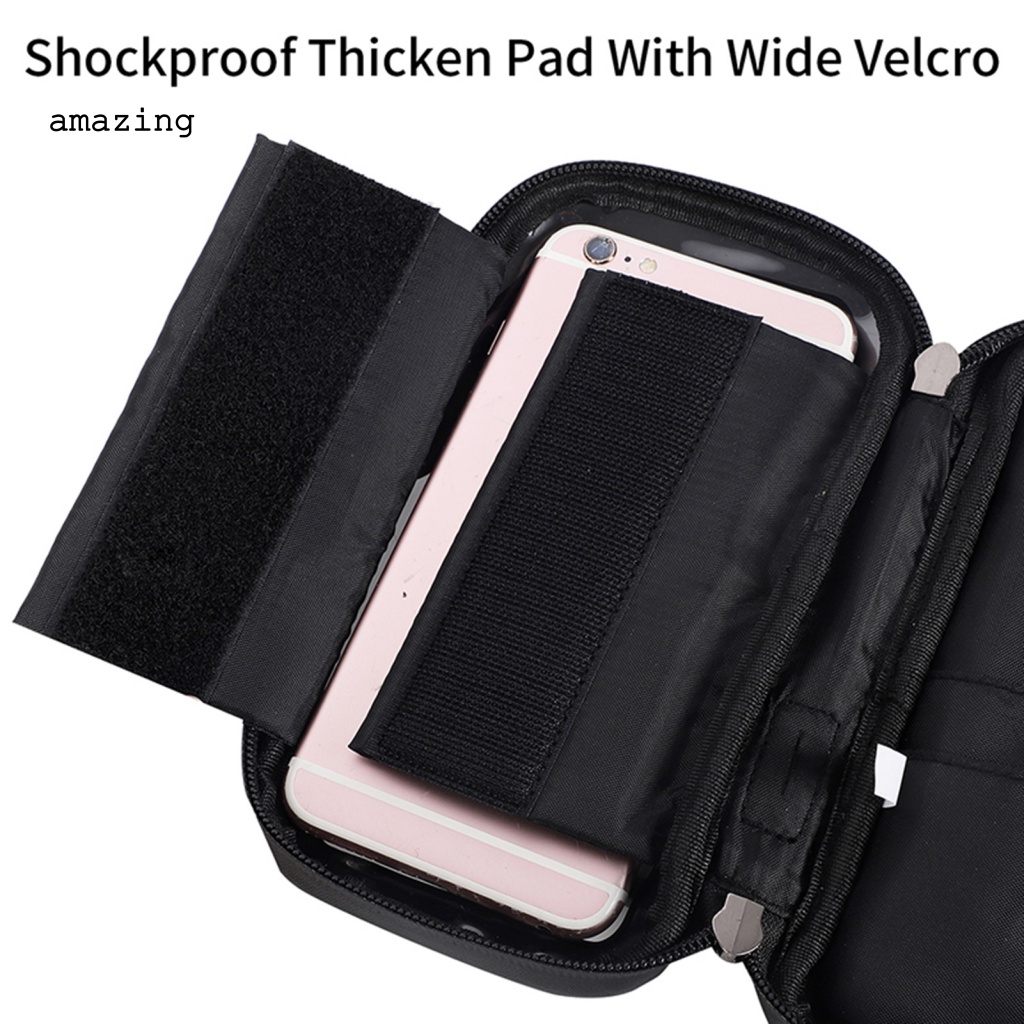 [AM] Túi Đựng Điện Thoại Di Động Dày Dặn Dễ Lắp Đặt Có Thể Xoay Gắn Khung Xe Đạp Ngoài Trời