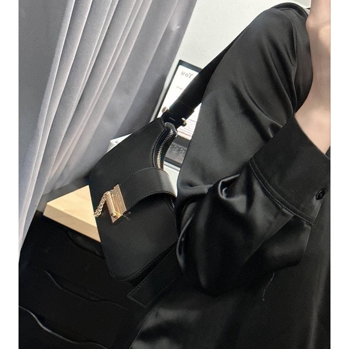 CNK - Túi đeo vai nữ phong cách Singapore, dây đeo vai rộng, khóa chuỗi, túi nách CK2-40271113