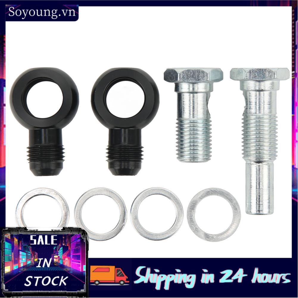 Soyoung Trans Oil Cooler Adapter  Transmission Cooler Banjo Fitting Kit AN6x1/4NPSM Antirust High Hardness 90 Degree  for 4L80E Transmissions