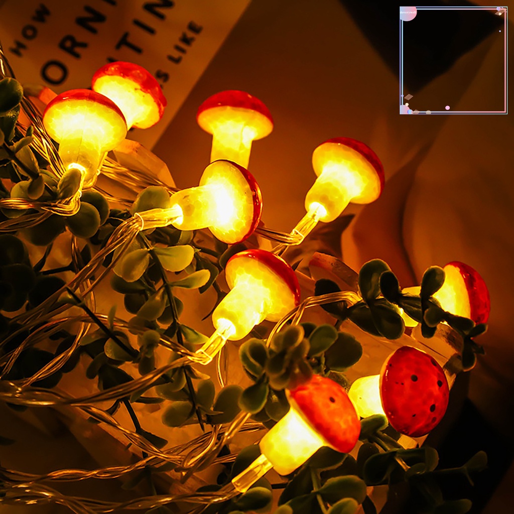 [DDJ] Dây Đèn LED Hình Nấm Mềm Mại Bảo Vệ Mắt Không Gây Chói Mắt Trang Trí Nhà Cửa / Tiệc Tùng