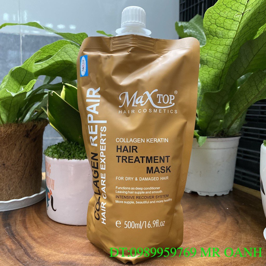 Hấp phục hồi tóc collagen 1 phút MAXTOP 500ml