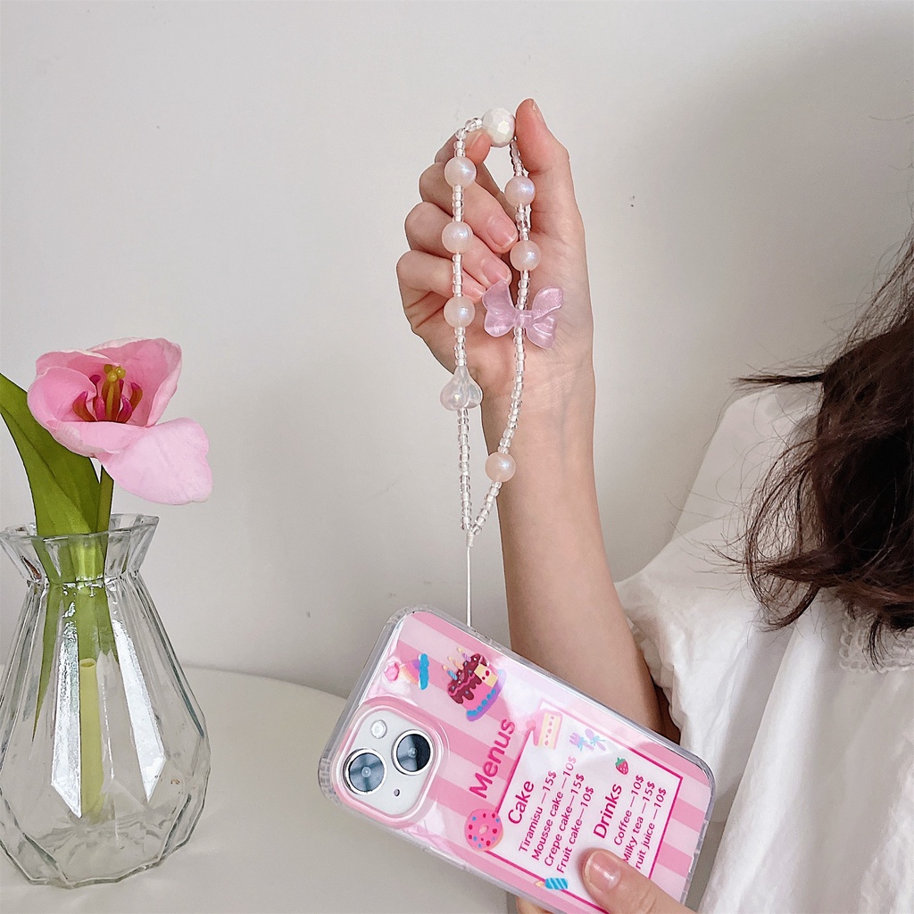 Dây Đeo Túi Xách / Điện Thoại Bằng acrylic Hình Trái Tim / Bướm Dễ Thương Cho iphone / airpods