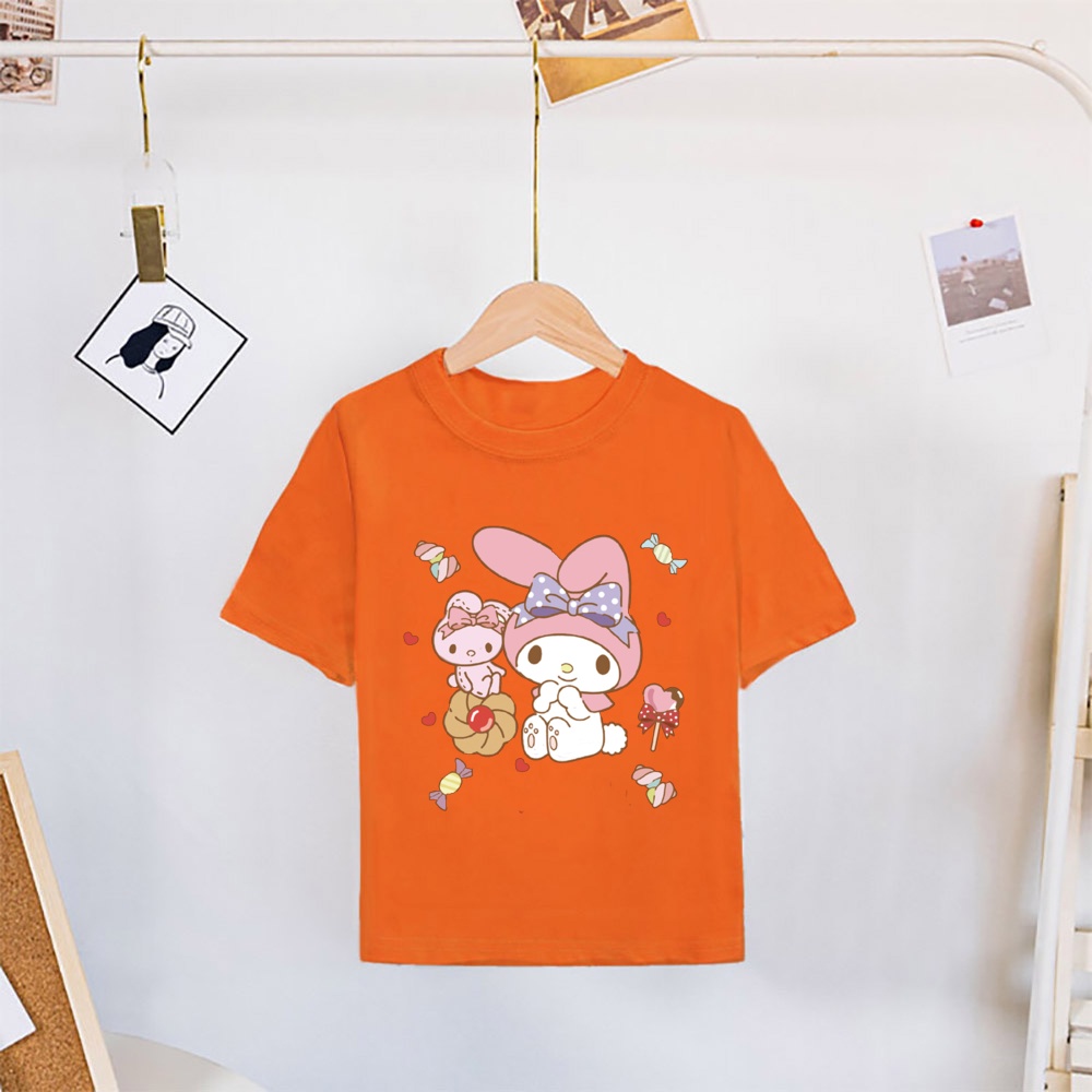 Kuromi Áo Thun Ngắn Tay Họa Tiết melody Xinh Xắn Dành Cho Bé