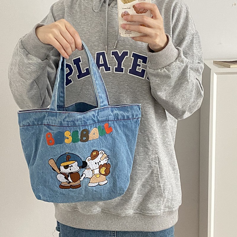 Túi Đựng Hộp Cơm Trưa Xách Tay Thiết Kế Cỡ Lớn Thời Trang Xinh Xắn Cho Nữ