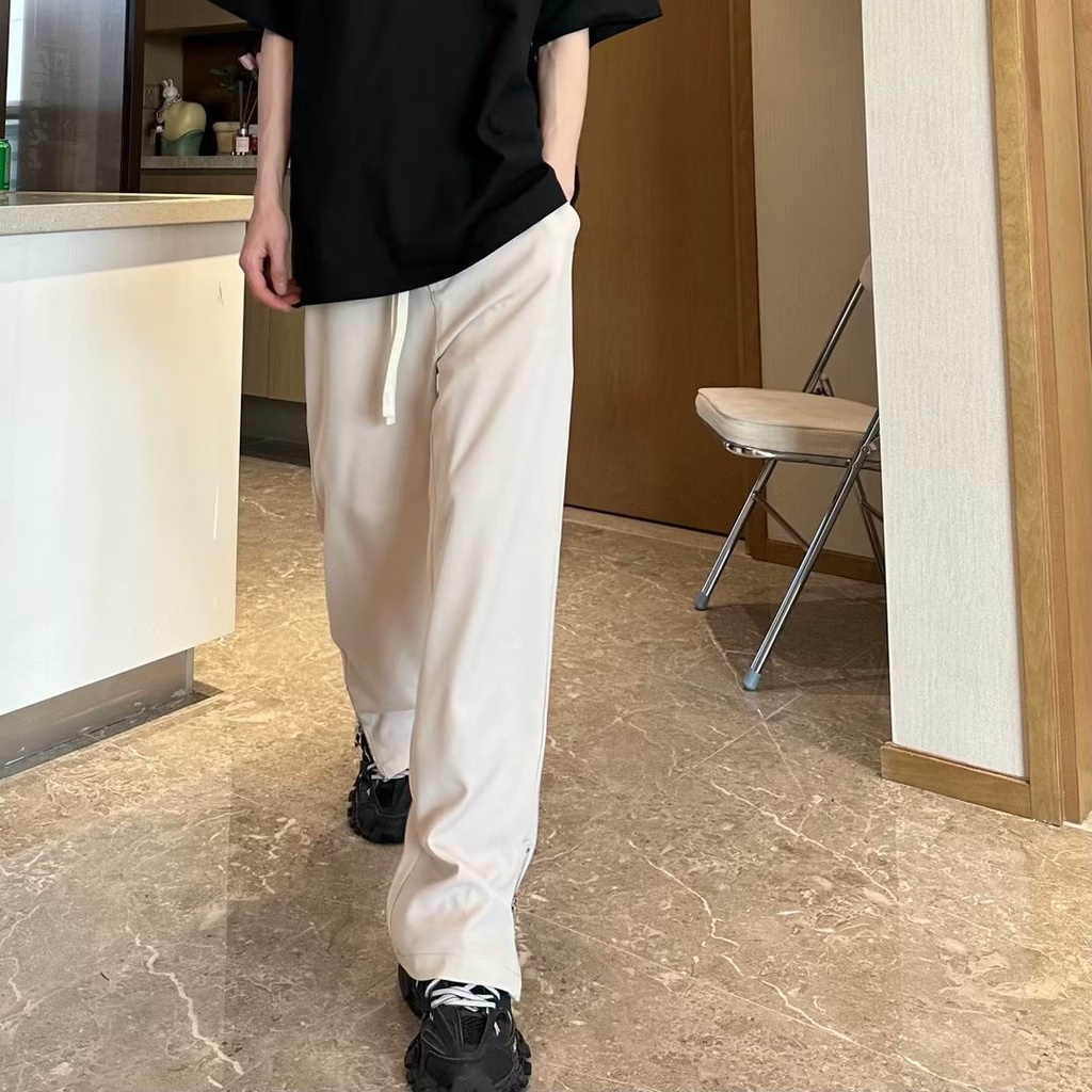 Quần ống rộng Màu Trơn Thời Trang Mùa Hè Mới 2023 Cho Nam