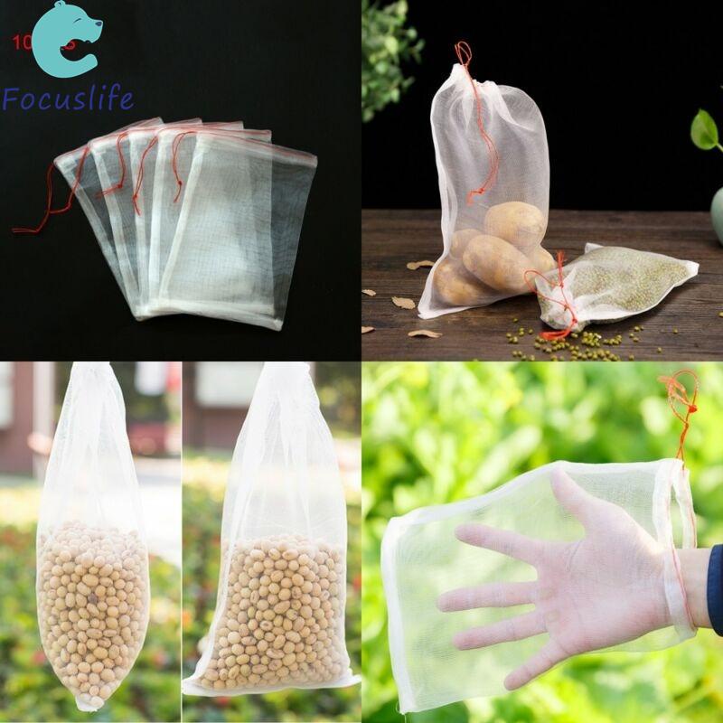 Bộ 10 Túi Lưới Dây Rút Đựng Trái Cây Tái Sử Dụng Tiện Lợi 2019