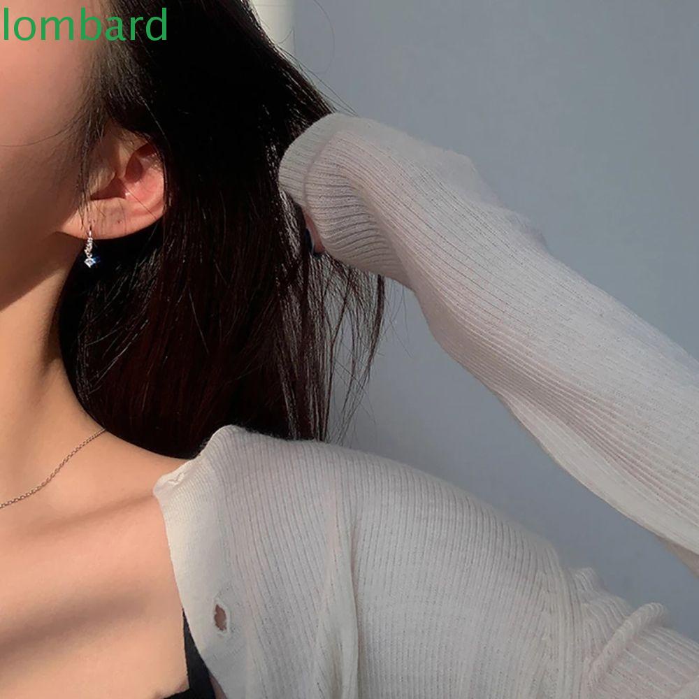 Bông Tai Tròn Bằng Hợp Kim Đính Đá Zircon Phong Cách Hàn Quốc Dễ Thương Dành Cho Nữ