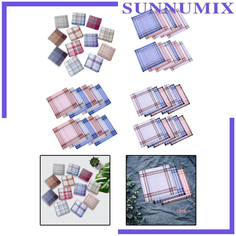 Khăn Tay Cotton x Họa Tiết Sọc Caro Thanh Lịch Cho Nam