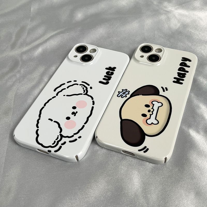 Ốp Điện Thoại Cứng Hình Chú Chó Trắng Đầu To Cho Iphone 8 / 11 7 xs 14pro max 13 / 12 / VJGM
