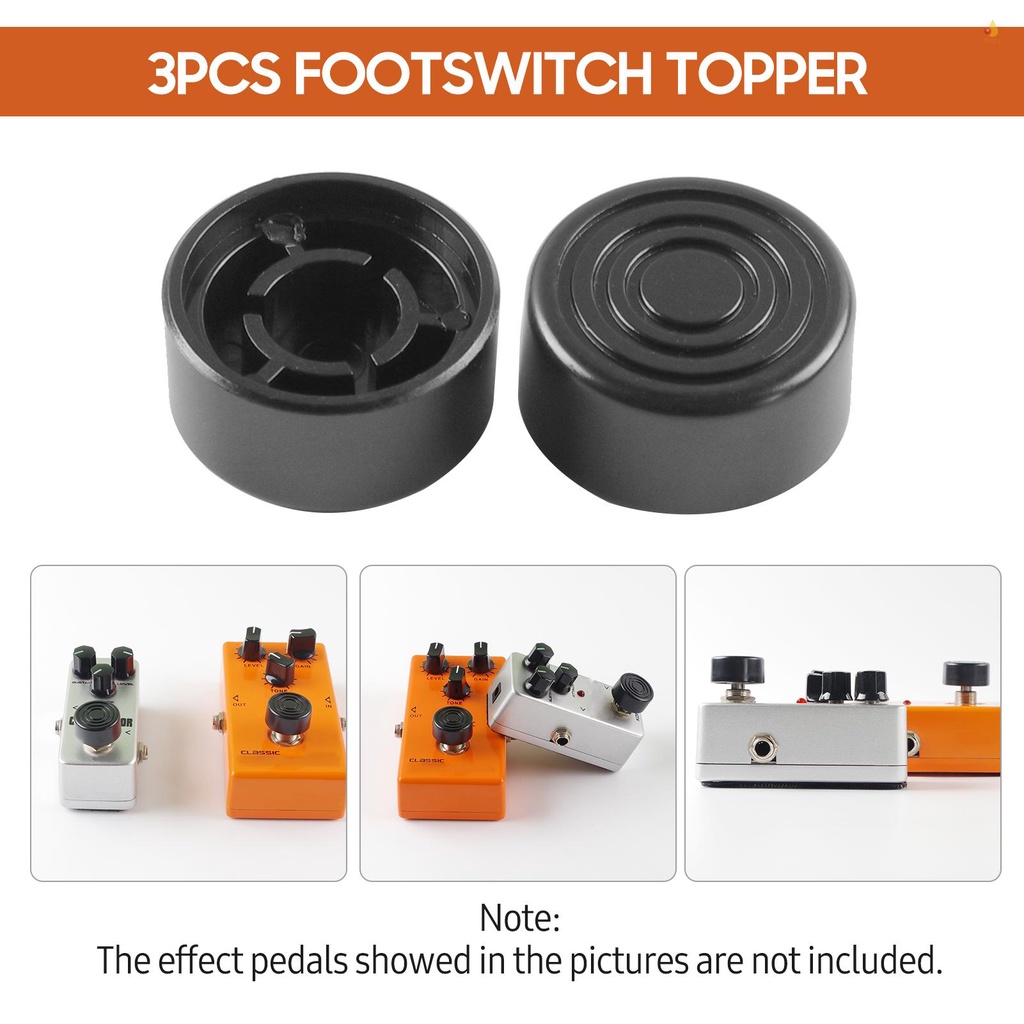 Set 3 Tấm Chắn Bảo Vệ Bàn Đạp Hiệu Ứng Đàn Guitar Bằng ABS Màu Đen