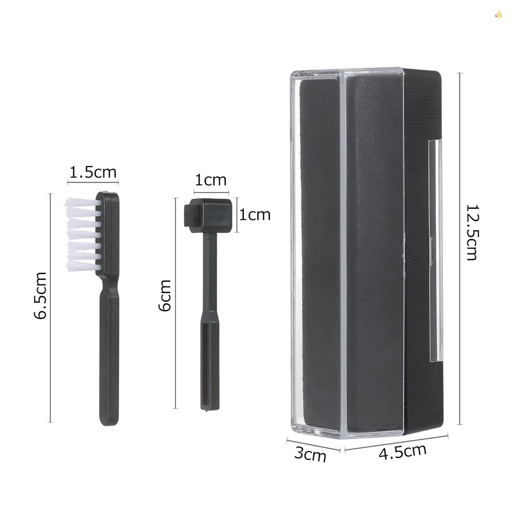 Bộ Dụng Cụ Vệ Sinh Máy Nghe Nhạc Vinyl 3 Trong 1 Với Bàn Chải Sợi Carbon Phối Nhung Thông Dụng Cho Đĩa Quay Đĩa DVD VCD