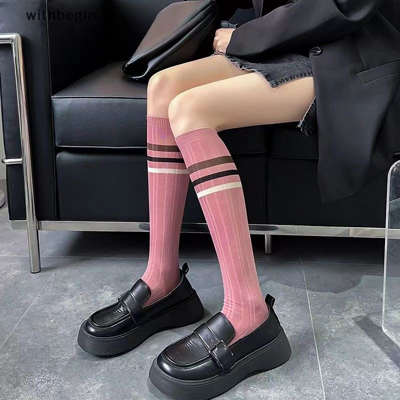 Vớ Mỏng Dài Qua Gối Thoáng Khí Thoải Mái Nhiều Màu Sắc Ngọt Ngào Cho Nữ