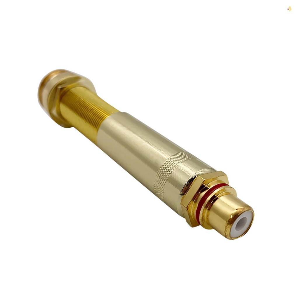 Đầu Nối Pickup Đuôi Ngựa Đàn Guitar Bằng Chất Liệu Đồng Mạ Vàng 6.35mm Female Sang RCA Female