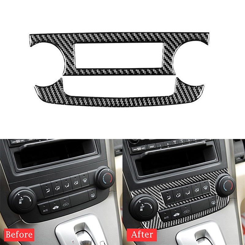 Set 2 Viền Trang Trí Bảng Điều Khiển CD Trên Xe Ô Tô Honda CR-V CRV 2007-2011