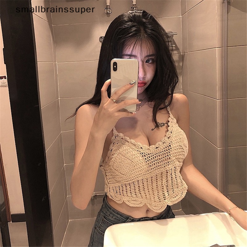 Áo Croptop Đan Móc Cổ Chữ V Phối Tua Rua Thời Trang Đi Biển Cho Nữ SBS