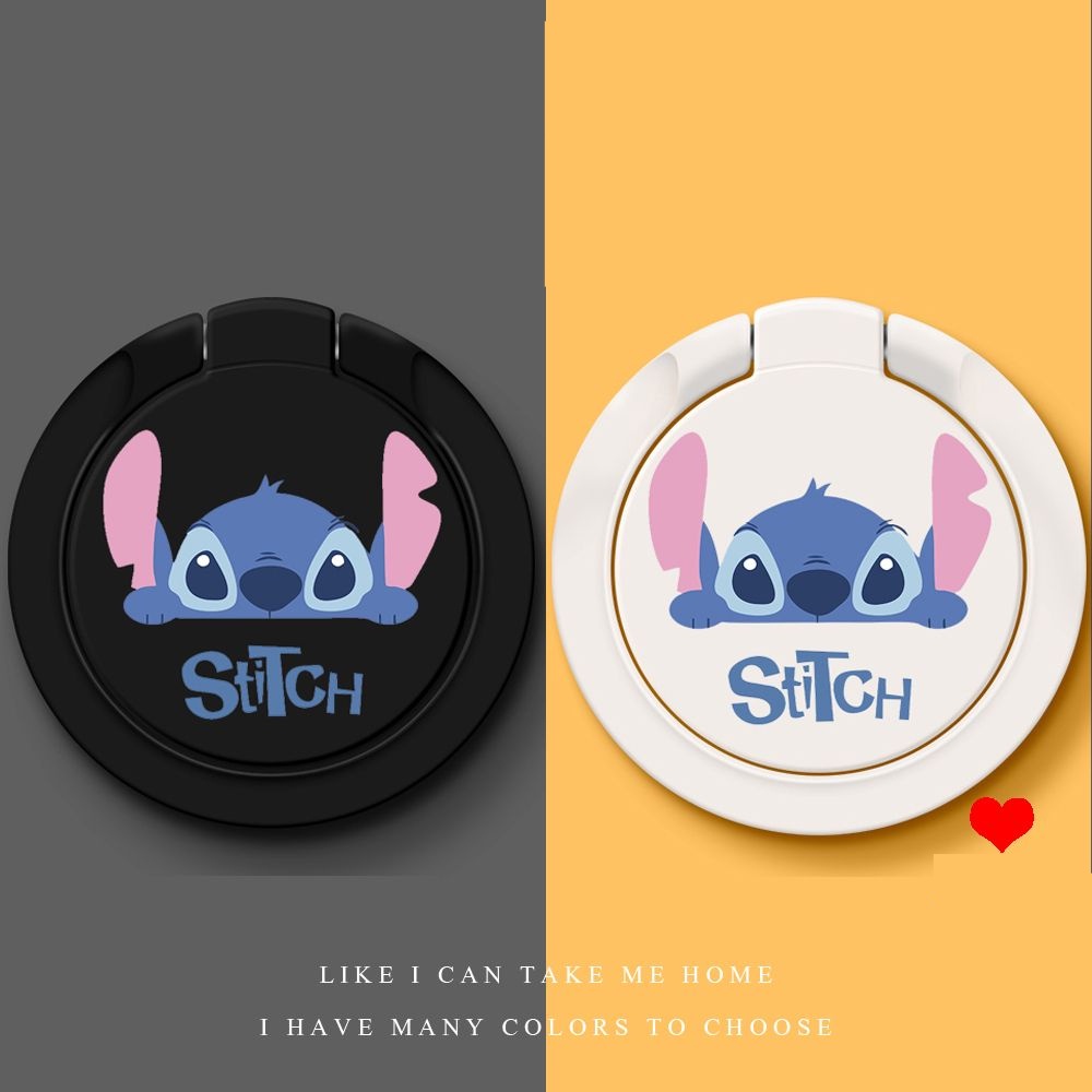 Giá Đỡ Điện Thoại Đa Năng Dạng Nhẫn Có Nam Châm Hình Stitch Dễ Thương