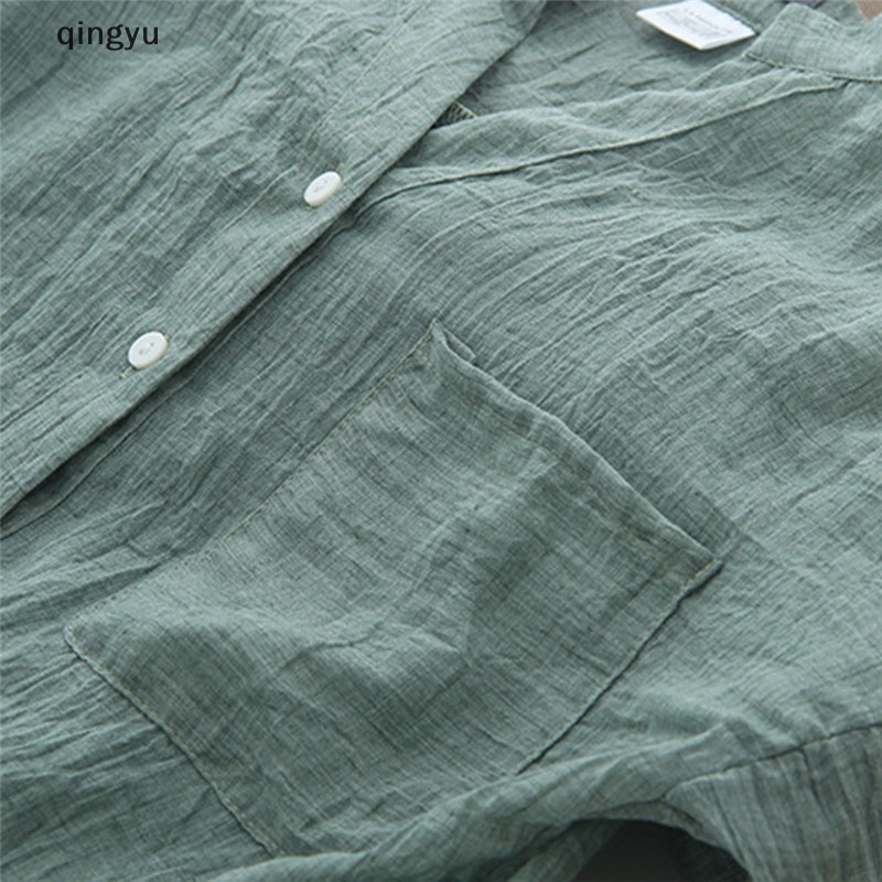 Áo Sơ Mi Vải Lanh Dáng Rộng Tay Dài Cài Nút Thời Trang Mùa Thu Cho Bạn Gái