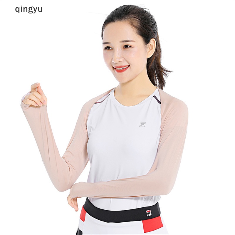 Găng Tay Dài Bằng Lụa Lạnh Thoáng Khí Chống Nắng Chống Tia UV Cho Unisex