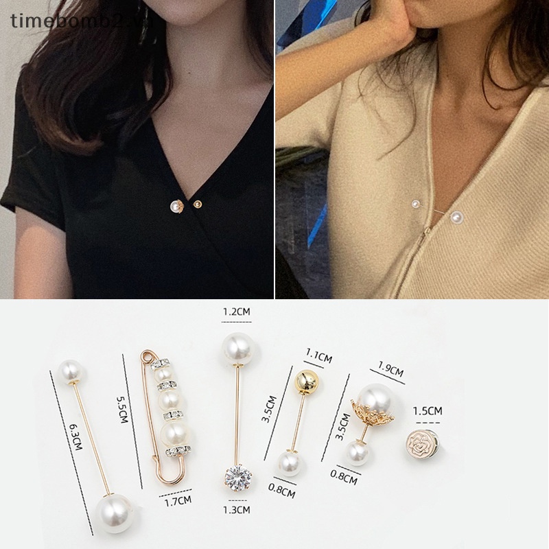 1 Bộ Ghim Cài Áo Đính Ngọc Trai Thời Trang Dành Cho Nữ