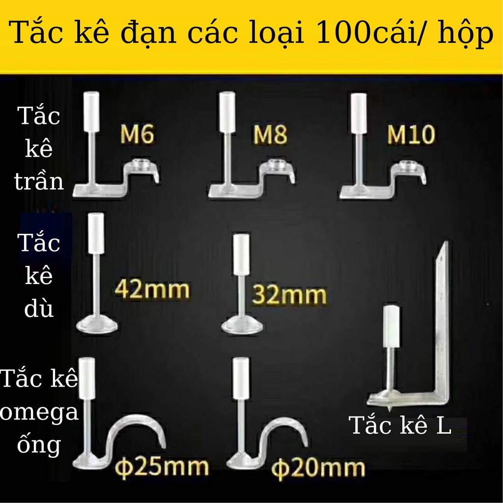 (Hỏa Tốc) Đinh tắc kê đạn hạt nổ (bao nổ) cho máy bắn ty (100 cái) M6 ,M8, M10, C20, dù, mũ