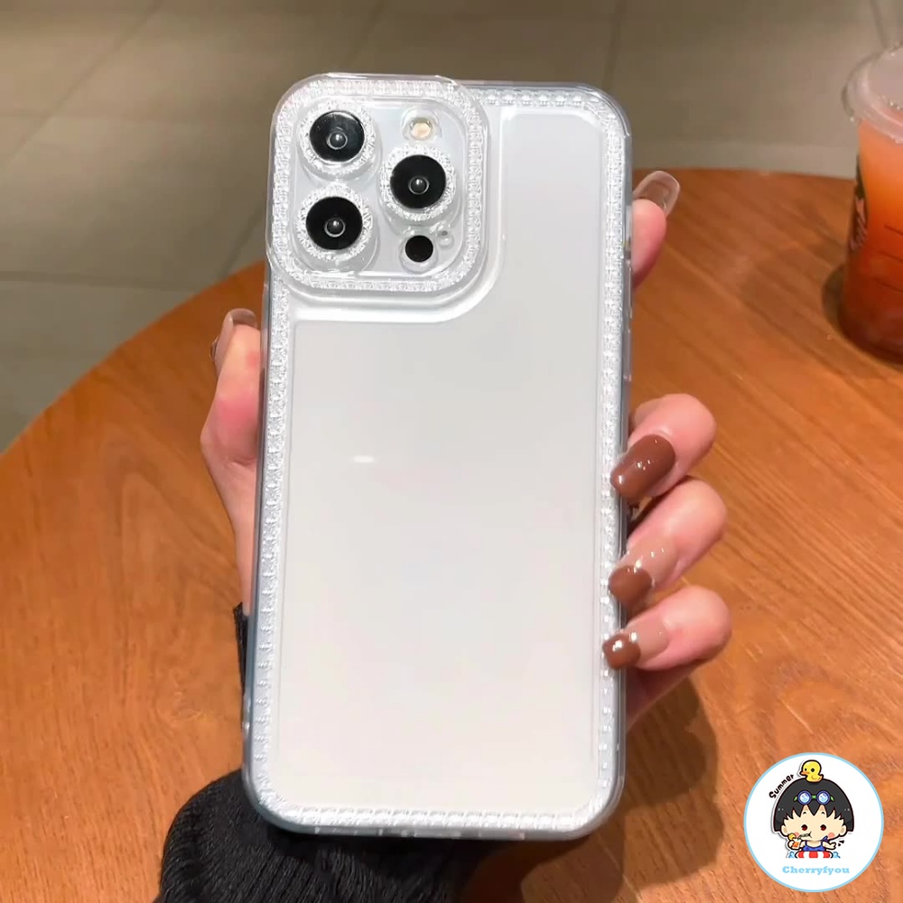 Ốp Điện Thoại TPU Mềm Trong Suốt Đính Đá Sang Trọng Cho IPhone 13 12 11 14 Pro Max XS XR 8 7 Plus