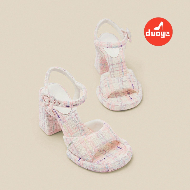 Duoya Tóc Thẳng ~ [Hàng Có Sẵn] Giày Sandal Cao Gót Thời Trang Xuân Hè Dễ Sử Dụng Cho Nữ Miễn Phí Vận Chuyển