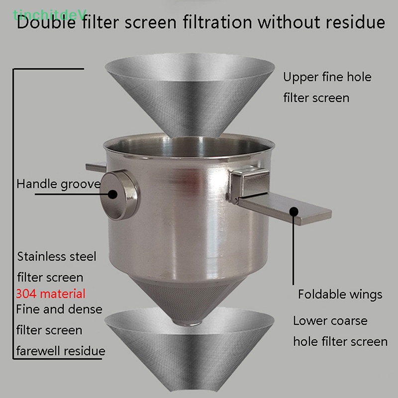 Phễu Lọc Cà Phê Bằng Thiếc Hình Nón Gấp Gọn Tiện Lợi