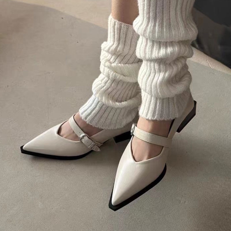 Giày Mary Jane Gót Dày Phong Cách Thời Trang Pháp Dành Cho Nữ