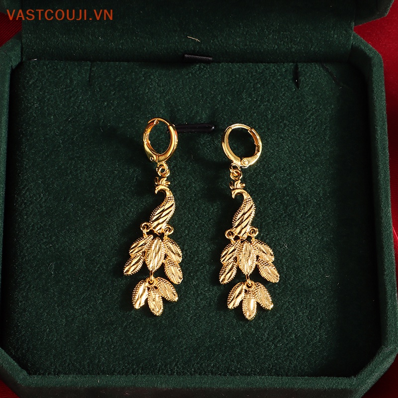 Vòng cổ Mạ Vàng Phối Tua Rua Hình Chim Công Thời Trang Cho Nữ