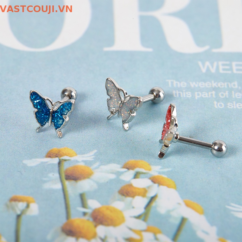 Khuyên Rốn Hình Bướm Đục Lỗ Nhiều Màu Sắc Thời Trang Cho Nữ