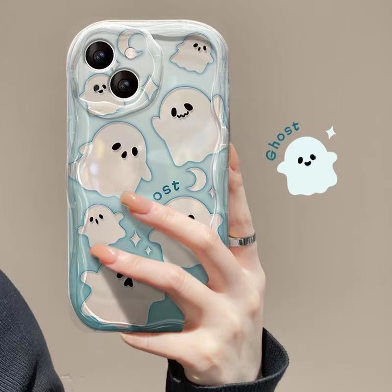 Ốp Điện Thoại Trong Suốt Chống Rơi Hình Ma Cho iPhone 7plus 11 12Pro 13 14Promax xr 6s 6splus xsmax 11Pro max 7 / 8g