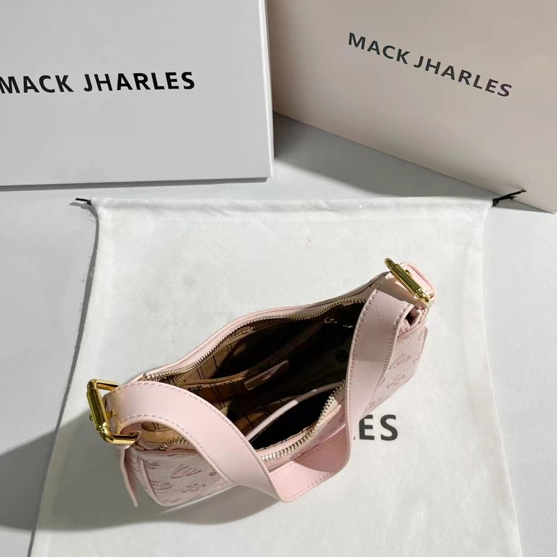 Ielgy Túi Đeo Vai Baguter Màu Hồng Mờ Cho Nữ